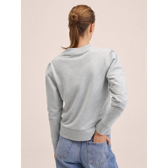 Mango Women's Message-Print Cotton-Blend Gray Sweatshirt - Picture 10 of 10